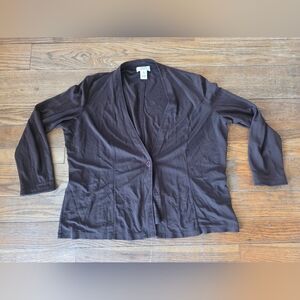 Talbots Brown Open-Front Lightweight Blazer